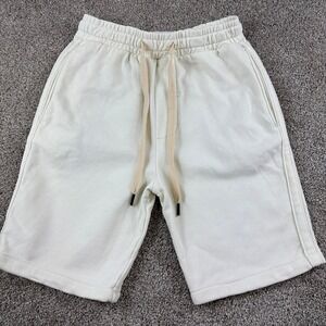 Pull & Bear Sweat Shorts Men's XS Cream Drawstring Lounge Casual Cotton Athletic